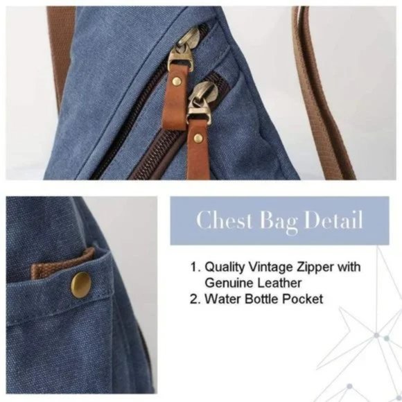 Backpack Shoulder Casual Daypack Rucksack, 6881-blue - Picture 5 of 9